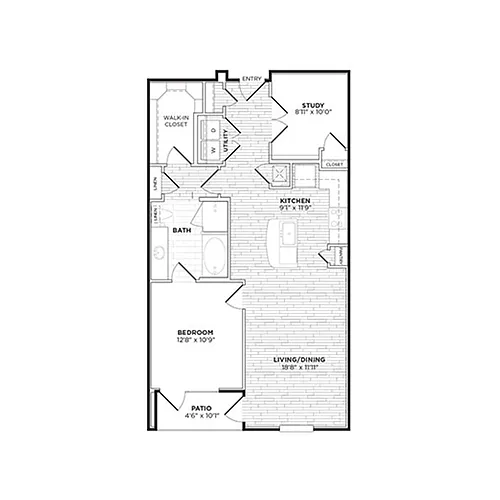 Floor plan A6C - One Bedroom