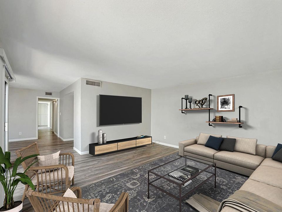 Virtually staged living room