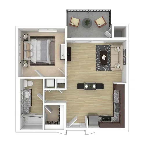 Floor plan 1 Bedroom 1 Bathroom A