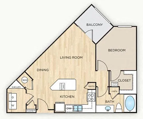 Floor plan The Garland (1x1)
