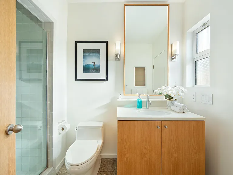 Enjoy plenty of space and a sparkling clean restroom for you and all your guests.