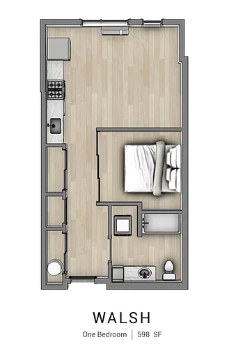 Floor plan Walsh 1x1