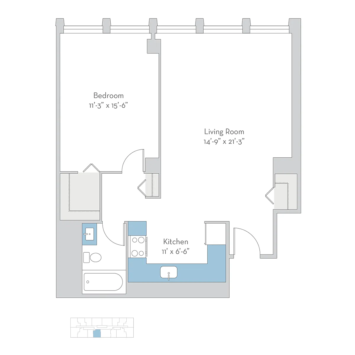 Floor plan 1bn08