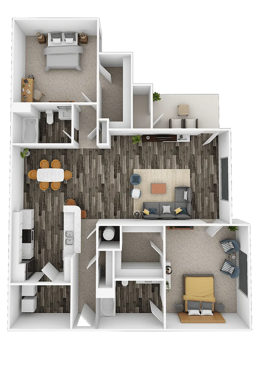 Floor plan 2 Bedroom 2 Bath