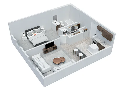Floor plan 1 BD 1 BA Small