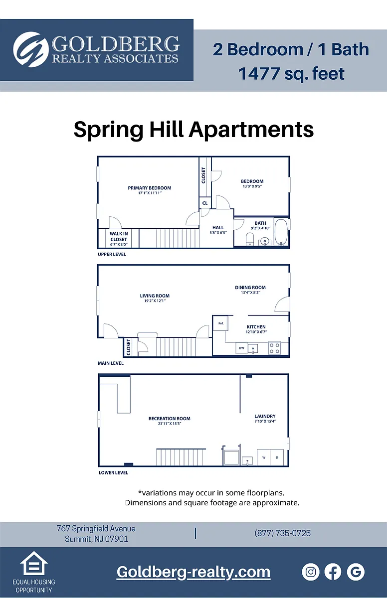 Floor plan Two Bedroom-Townhouse-One Bath