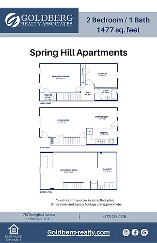 Floor plan Two Bedroom-Townhouse-One Bath