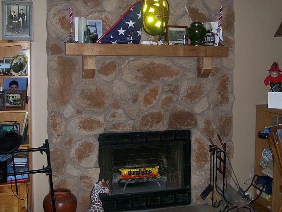 Woodburning Fireplace in Family Room