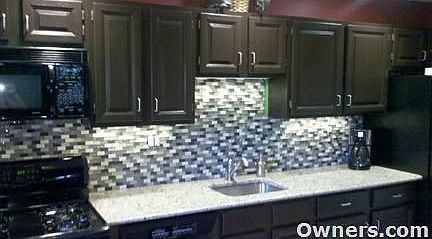 Granite countertops, mosaic backsplash