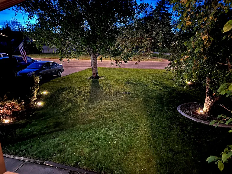 Overlooking front yard from side patio