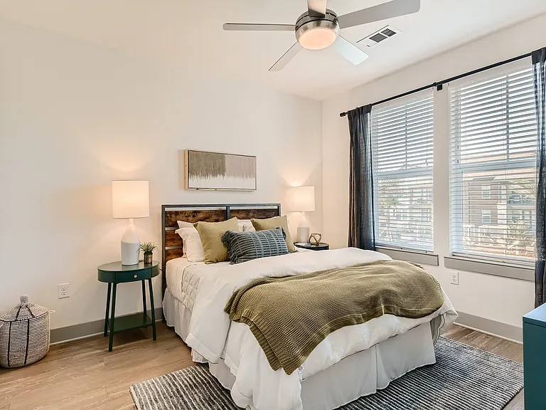 Bedroom with wood-designed flooring
