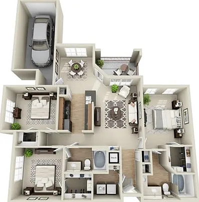 3CG Floorplan | 3 Bed, 2 Bath 3CG Floorplan | 3 Bed, 2 Bath