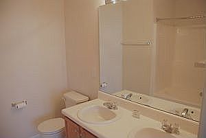 Master bath with garden tub, double sinks.