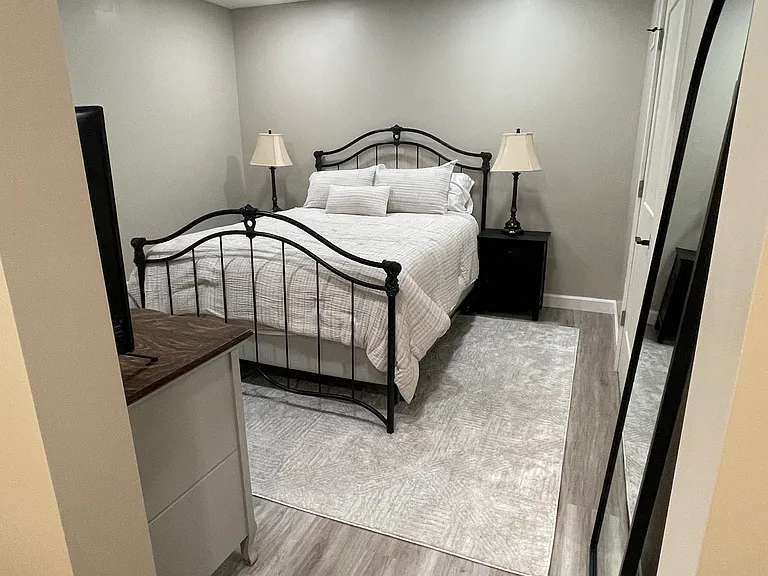 5th private bedroom in basement