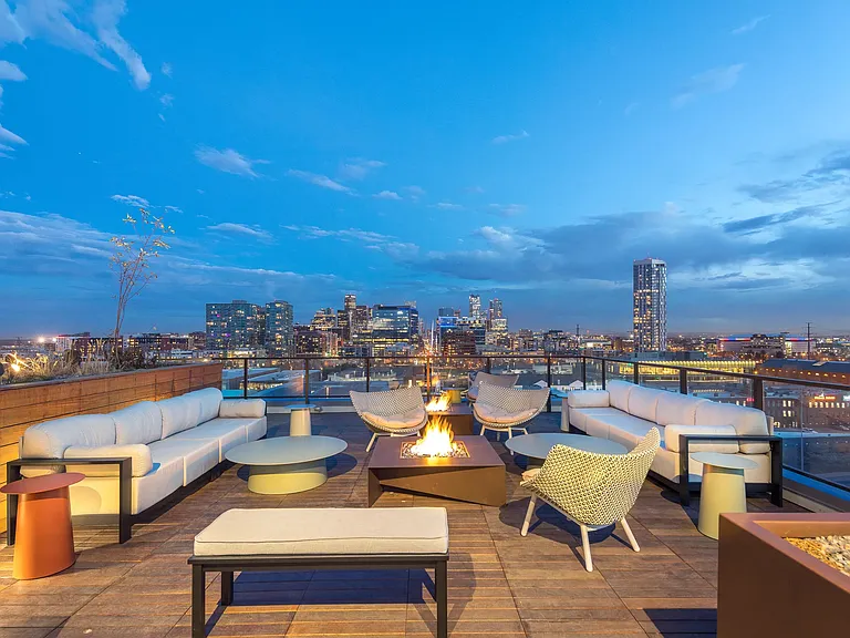 Snuggle up to the firepit after a long day and enjoy breathtaking views of Denver.