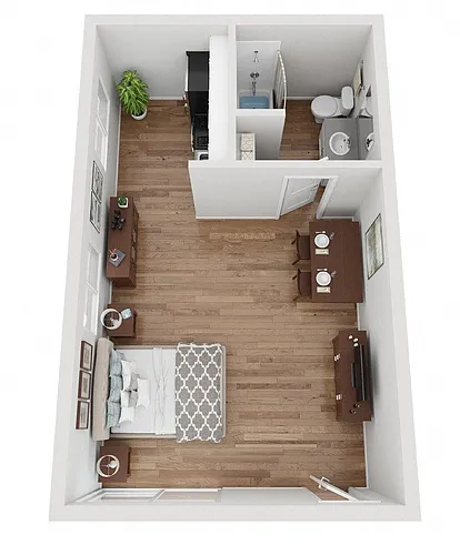 Floor plan Studio 1 Bathroom