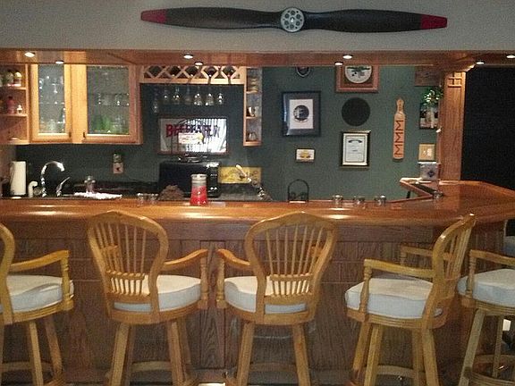 Basement bar.