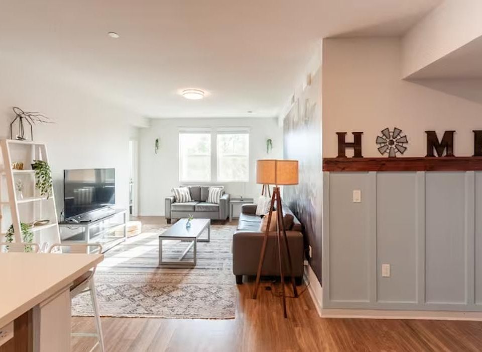 Hulu, Netflix, and Disney+ are available for your entertainment on our 55" SmartTV while you relax in the tastefully appointed living area.This area is shared with other guests.