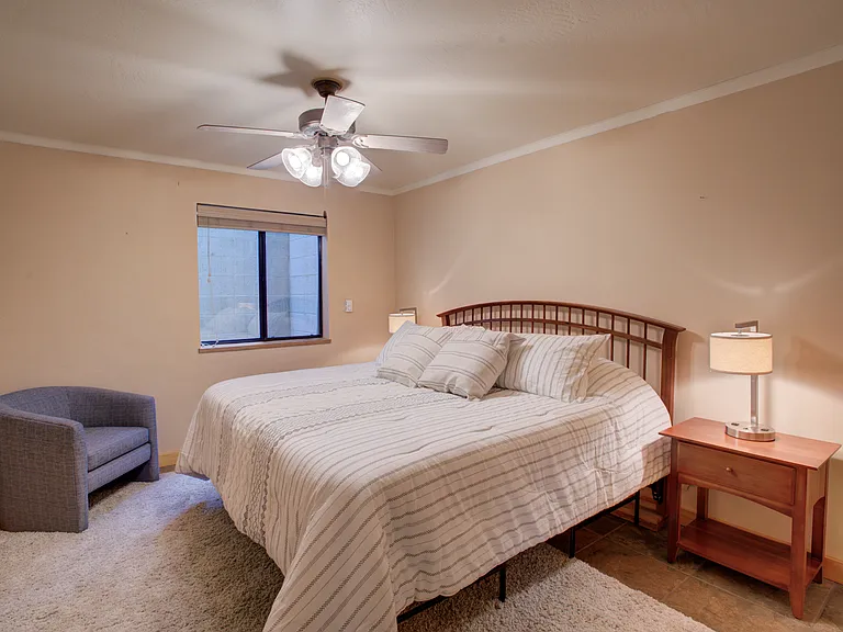 King bed with walk-in closet