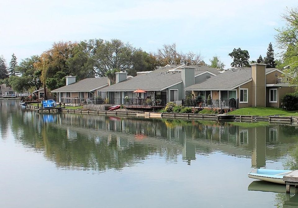 One of the few properties along the water with its own private boat dock.