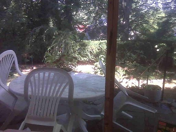 Patio through kitchen window.  