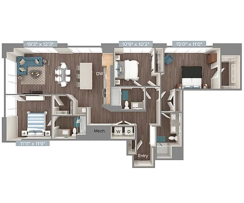 Floor plan C1-2-A1602