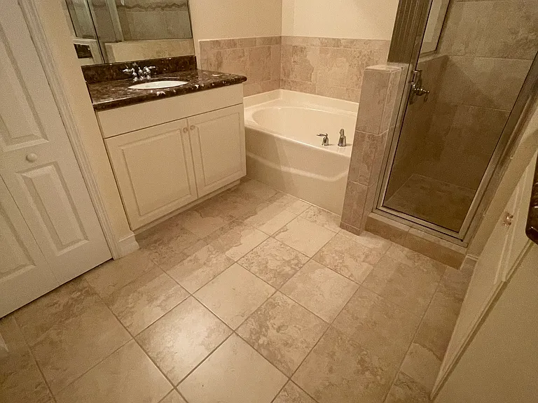 Master bathroom connected to master bedroom