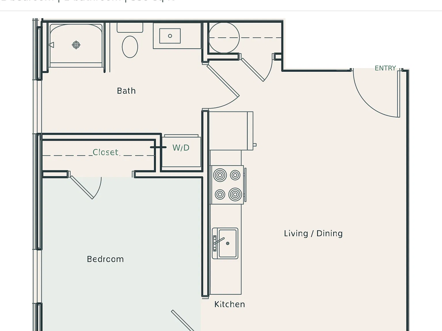 1 bed, 559 sqft, $1,795 — Photo 2