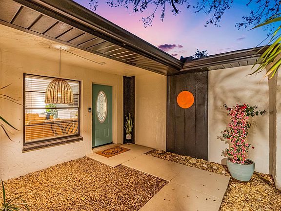 Well lit entry welcomes you home.