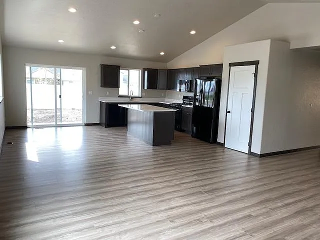 Living room, dining room, and kitchen
