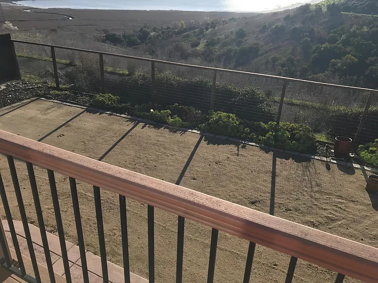 Backyard and upper deck.