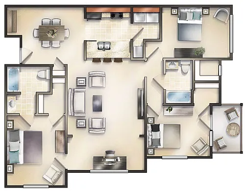 Floor plan The Dartmouth w/SR and Bal