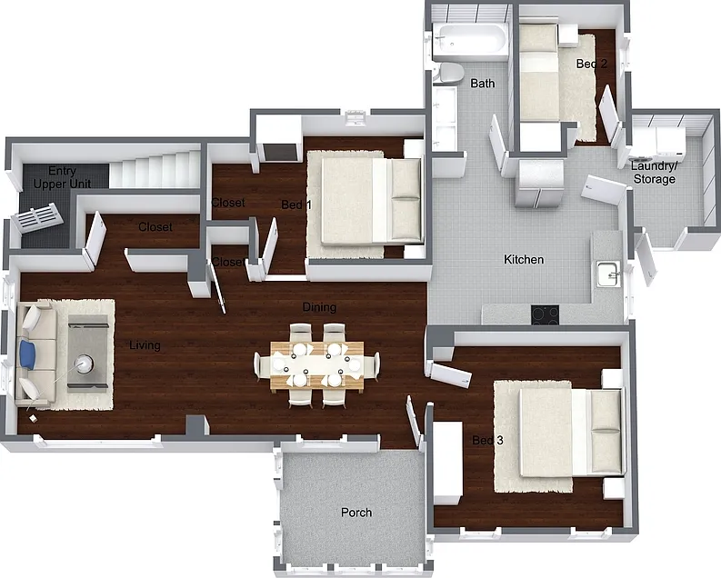 3 bed, 1.0 bath, 1036 sqft, $1,750 — Photo 4