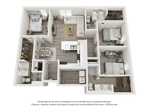 Floor plan 3BR/3BA - Grand Lux