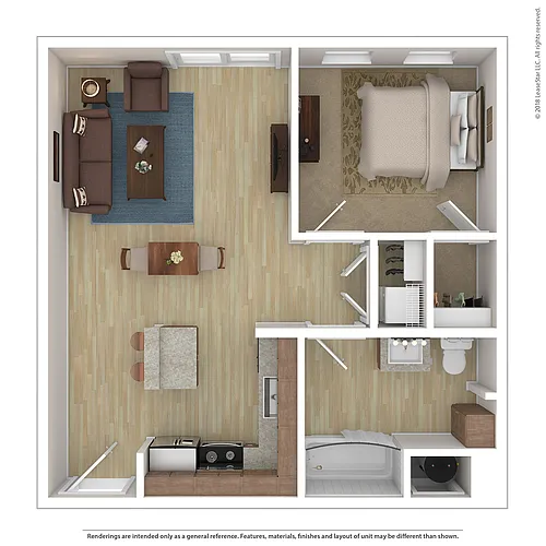 Floor plan Aria 1 Bedroom B13