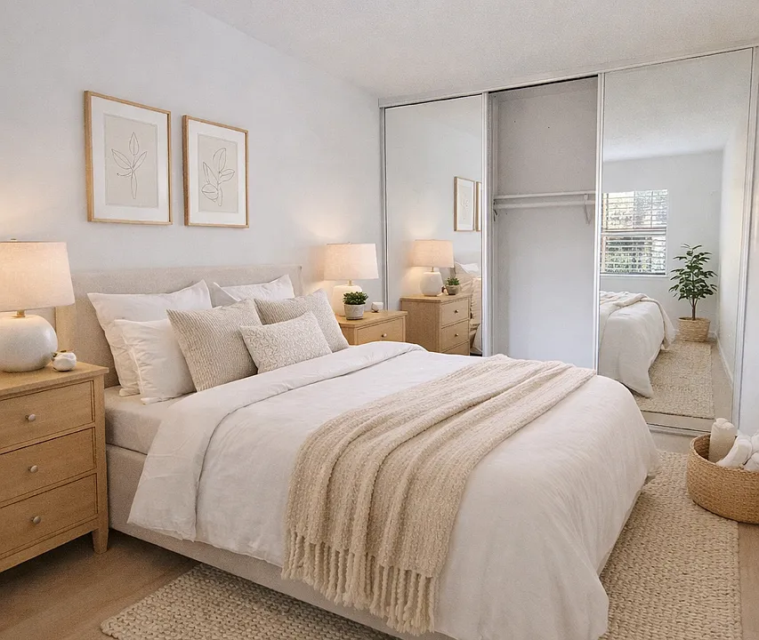 Bedroom - Remodeled Unit - AI Staged