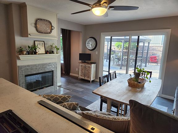 kitchenette with booth seating and storage