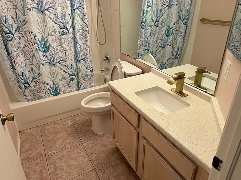 Bathroom with granite countertops