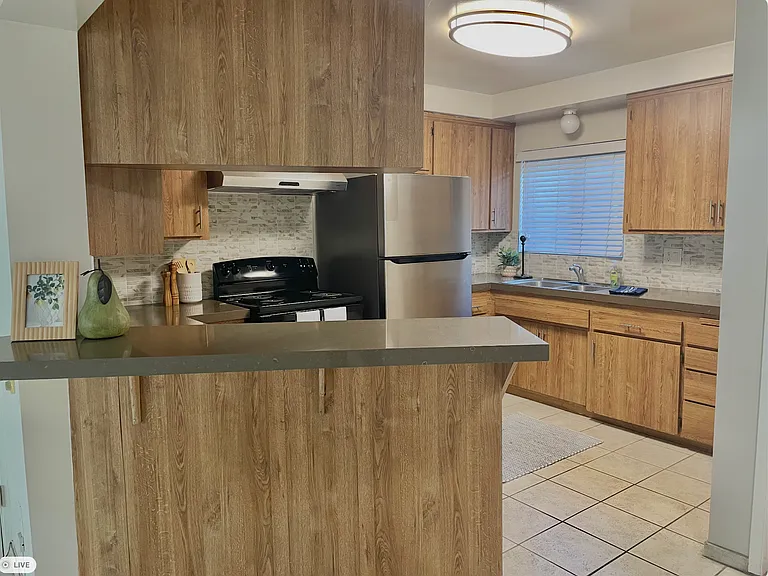 Kitchen with new counters and new appliances