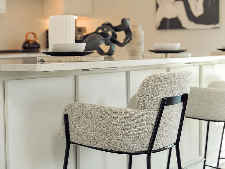 Oversized kitchen island with storage.