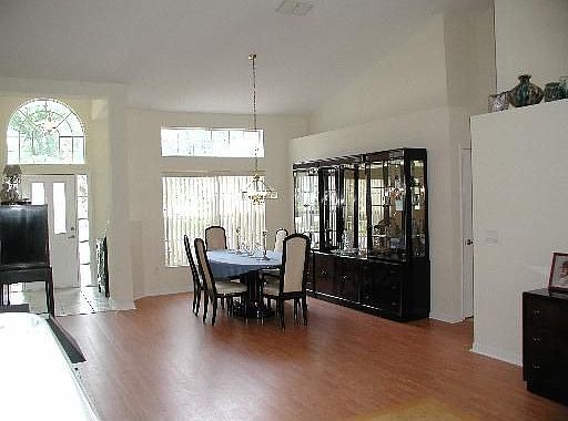 dining room with lovely transom window