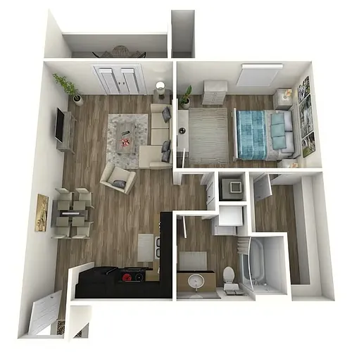 Floor plan 1 Bedroom 1 Bath A3