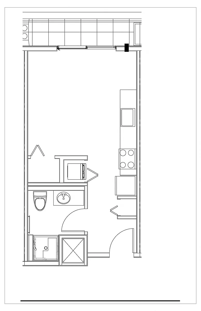 Floor plan Studio 1 Bath S5 SH