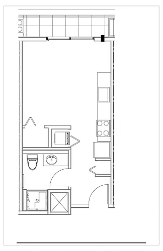 Floor plan Studio 1 Bath S5 SH