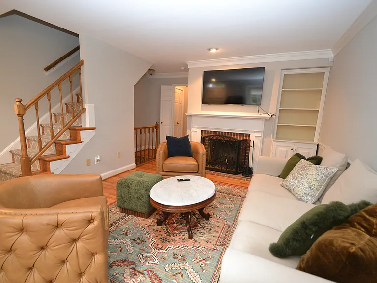 Family Room with wood burning fireplace