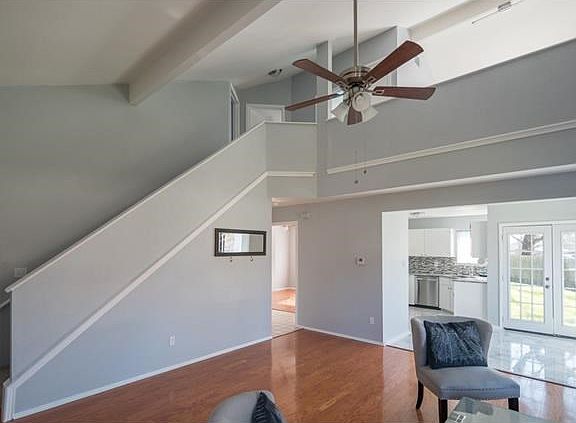 New soft carpet upstairs, wood and tile downstairs.