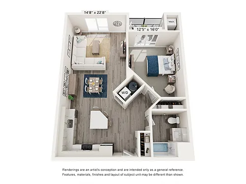 Floor plan One Bed - A1