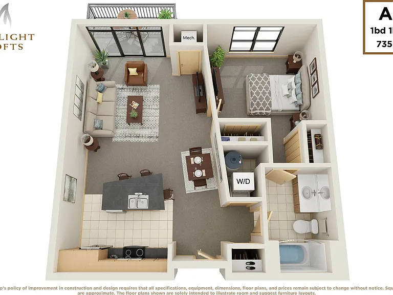 1 bedroom, 1 bath 1 bedroom, 1 bath