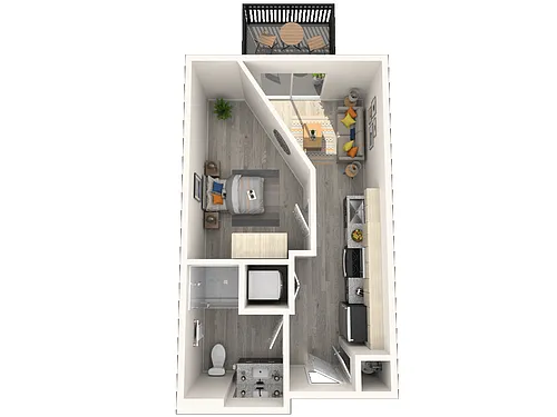 Floor plan B2 - 1 Bedroom 1 Bathroom