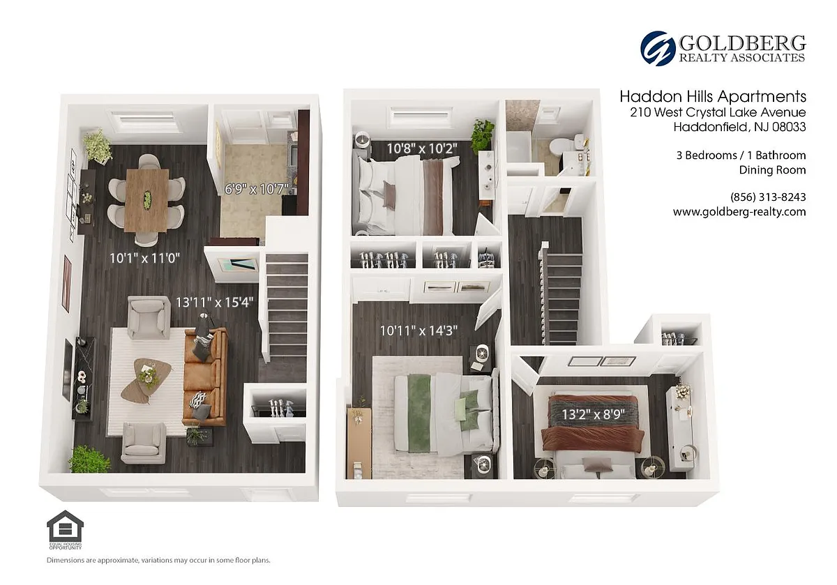 Floor plan Three Bedroom Duplex